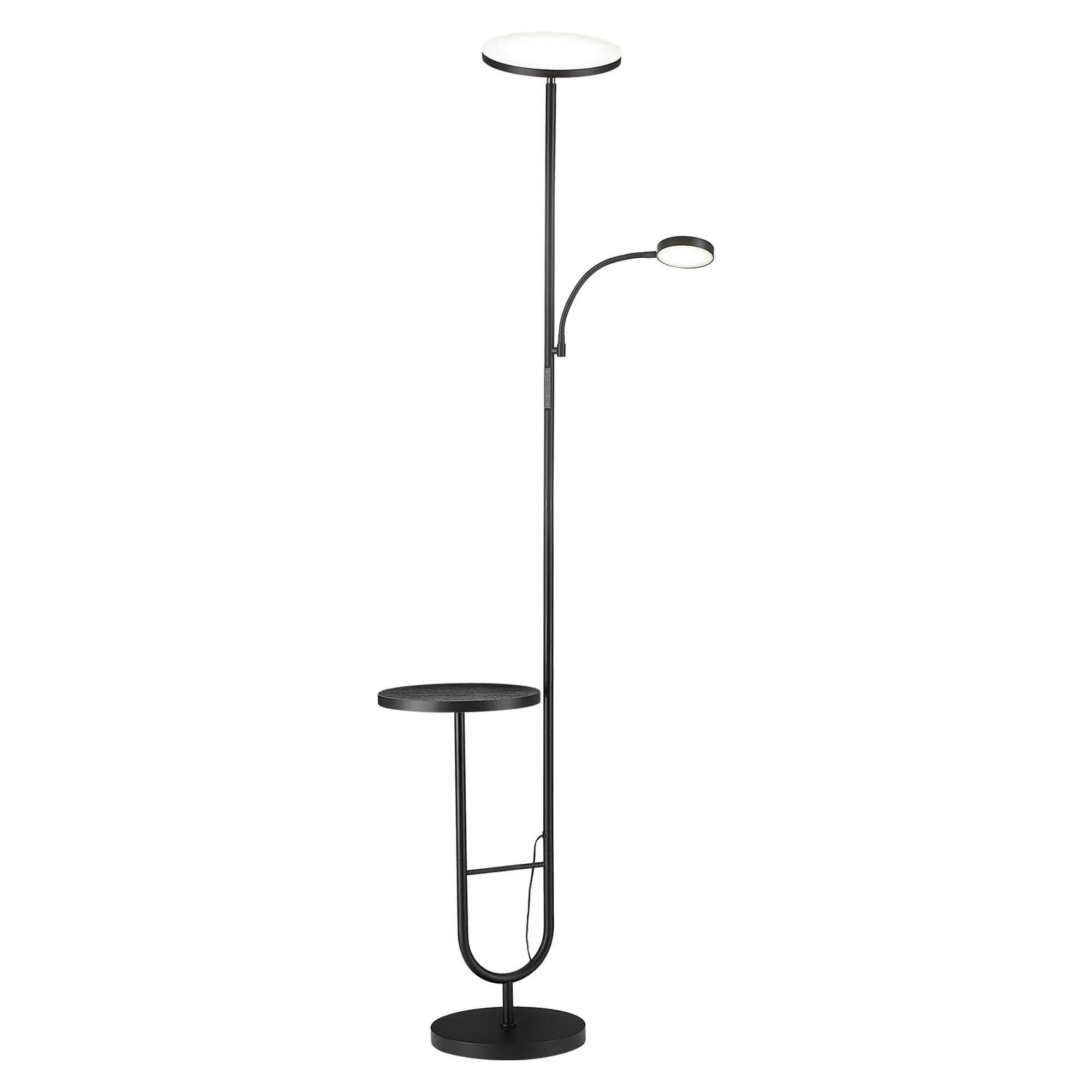 36W Dimmable LED Floor Lamp with 360° Gooseneck Side Light