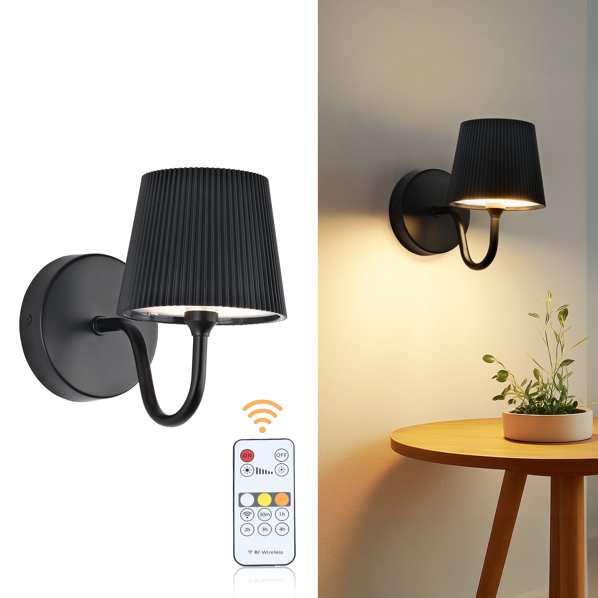LED Indoor Wall Light, Rechargeable with 2.4G Remote Control & Touch Dimmable, Magnetic Removable, 5200 mAh Battery, Wireless for Bedroom, Living Room, Hallway, Stairs